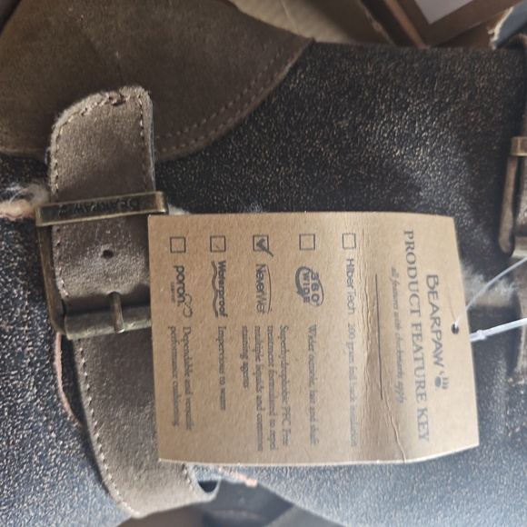 Bearpaw riding boots disstressed brown suede leather, sheep shearling Sara - Picture 7 of 7